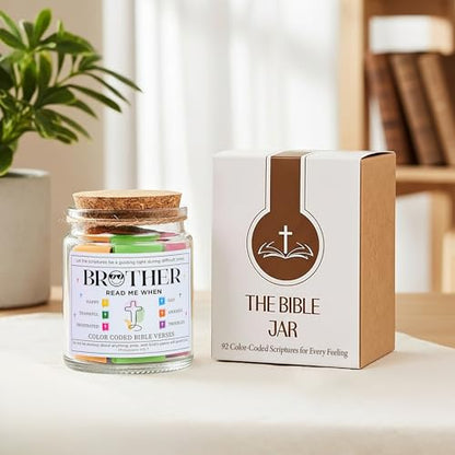 Bible Verse Jar for Brother – 92 Strength Scriptures - color: Bible For Brother