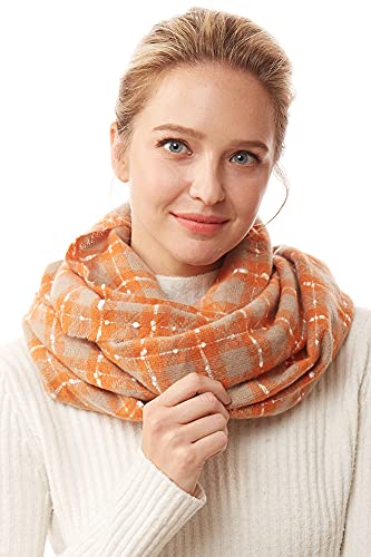 ScarvesMe Women's Check and Plaid Soft Infinity Loop Winter Fall Warm Scarf - color: Lof1252_beige