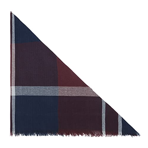 American Trends Scarfs for Women Winter Triangle Scarf Classic Plaid Warm Scarf Soft Scarves Knitted Wrap Shawl - color: Triangle Burgundy & Navy