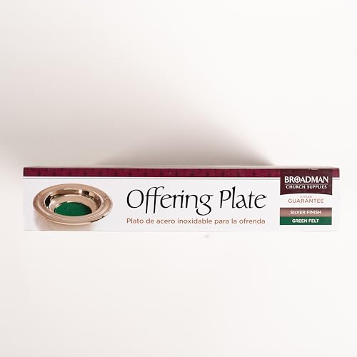 Broadman RemembranceWare Offering Plate, Silver with Green Felt