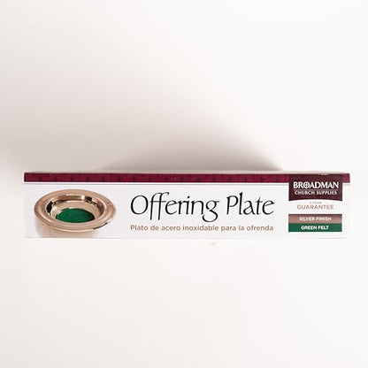 Broadman RemembranceWare Offering Plate, Silver with Green Felt