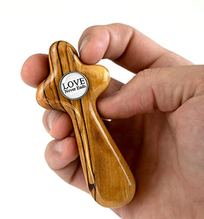 Christian Couples Cross, Wedding Gift from the Holy Land of Israel, for Bride & Groom, Newlywed or Bridal Shower, Unity Gift for Engagement & Registry, Olive Wood Cross Gift for Marriage Anniversary