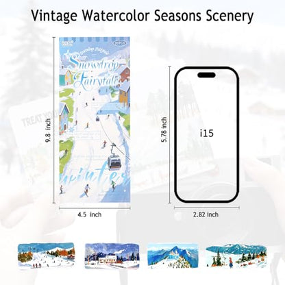Winter Scenery Sticker Book, PET & Washi Stickers for Journaling - color: White-snowdrop Fairytale