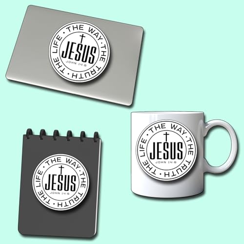 (3Pcs) Jesus The Way The Truth The Life Sticker Christian Inspirational Decals Decorate Books Laptop Phone Water Bottles Kindles Tumbler Waterproof Vinyl Stickers 3" Inch - color: Jesus the Way the Truth the Life