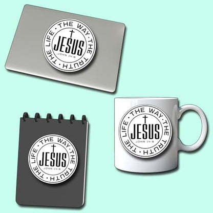 (3Pcs) Jesus The Way The Truth The Life Sticker Christian Inspirational Decals Decorate Books Laptop Phone Water Bottles Kindles Tumbler Waterproof Vinyl Stickers 3" Inch - color: Jesus the Way the Truth the Life