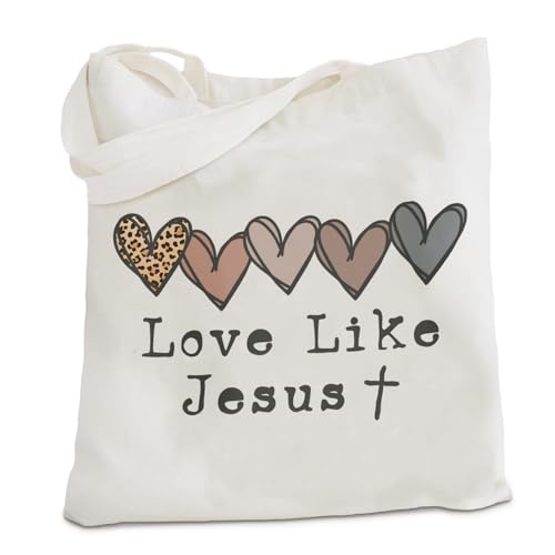 Tote Bag for Women,Shoulder Bag for Work Beach Travel and Shopping Grocery Jesus FBD - color: Love Like Jesus