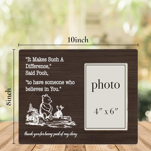 Pooh Bear Quote Teacher Picture Frame, Teacher Appreciation Gifts - color: Believe