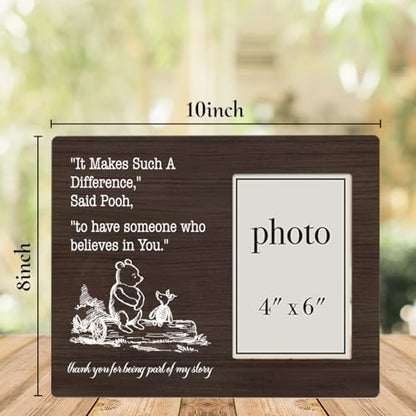 Pooh Bear Quote Teacher Picture Frame, Teacher Appreciation Gifts - color: Believe