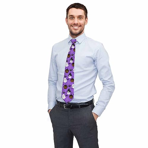 Men's Ties Novelty Tie Necktie for Men Teen Boys Multicolor Tie Party Holiday Thanksgiving Christmas - color: Halloween
