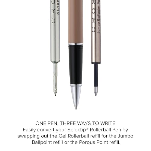Cross Lume Mocha Polished Chrome Rollerball Pen, Medium Point, Black Ink - color: Brown