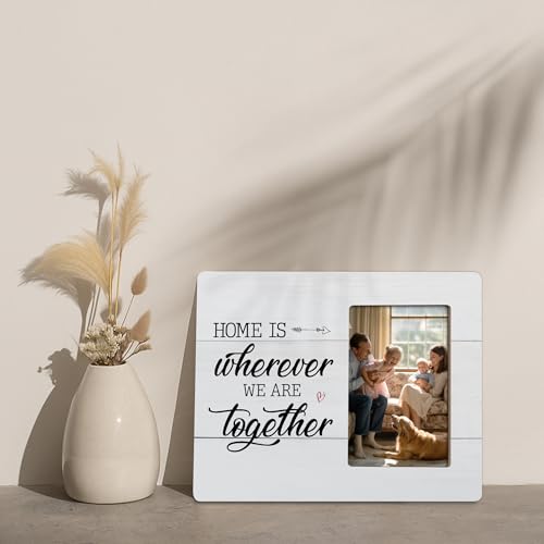 Housewarming Gifts Picture Frame, Family & New Home Gift, Home Is Wherever We Are Together Frames Fits 4x6 Photo - color: Yellow