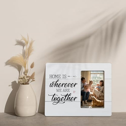 Housewarming Gifts Picture Frame, Family & New Home Gift, Home Is Wherever We Are Together Frames Fits 4x6 Photo - color: Yellow