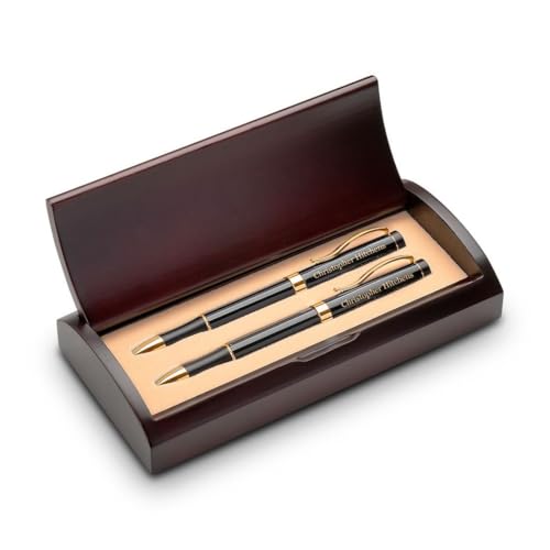 Executive Gift Shoppe | Personalized Ballpoint Pen & Pencil Set in Rosewood Box with Custom Engraving