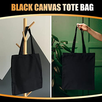 Canvas Zipper Tote Bag, 14"x16", Black, Plain, Zippered, Bulk - color: 1pcs Black, size: 14"x16"