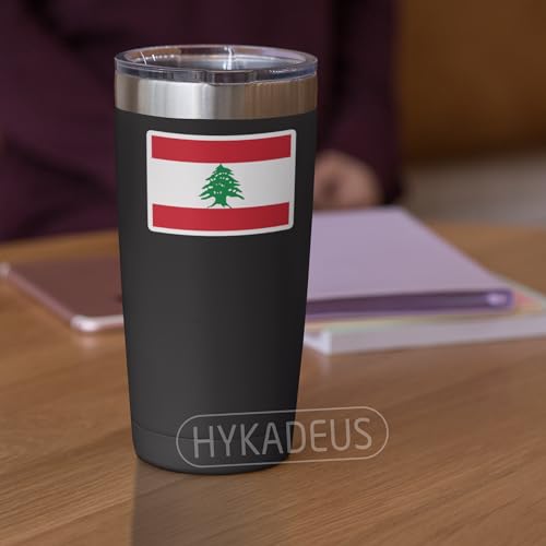 (3Pcs) Lebanon Flag Stickers – Lebanese National Flag Vinyl Decals, 3" x 2" - color: Lebanon