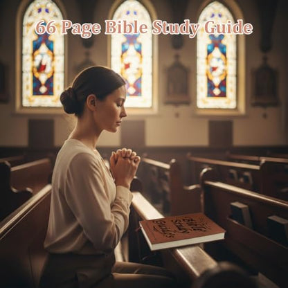 Bible Study Guide , 66 Page Bible Study Journal , PU Leather Notebook | Scripture Summaries & Daily Reflections, Beginner Friendly Spiritual Workbook, Ideal Christian Bible Gift for Women Men Elders Teens (Brown)