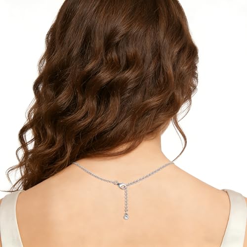 Minimalist Cross Necklace 925 Sterling Silver Dainty Pendant with Zircon Tail Chain Simple Religious Jewelry Gift for Women - color: silver