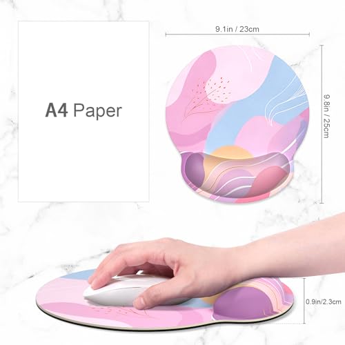 ITNRSIIET Ergonomic Mouse Pad with Wrist Support Wrist Rest Smooth Surface Non-Slip Rubber Base Comfortable Office Supplies Pain Relief, 9.8 x 9.1 inches, Art Style Pattern - color: A02-Art Style Pattern
