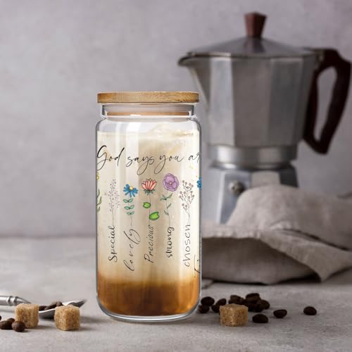 God Says You Are Glass Cup 16oz Christian Bible Verse Gifts for Catholic