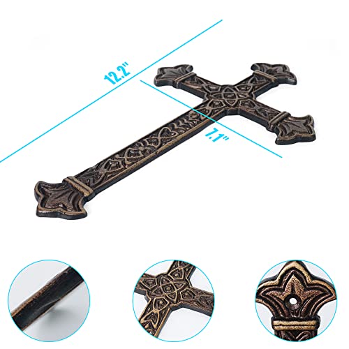 DreamsEden 4-Pack Cast Iron Wall Cross Decor - color: 4* Antique Cross
