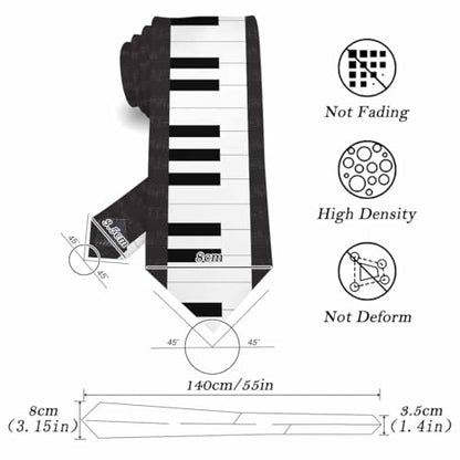 funny Ties for Men Business Novelty Men's Neckties for Festival Holiday Party Valentine's Day Wedding Christmas - color: Piano Keyboard
