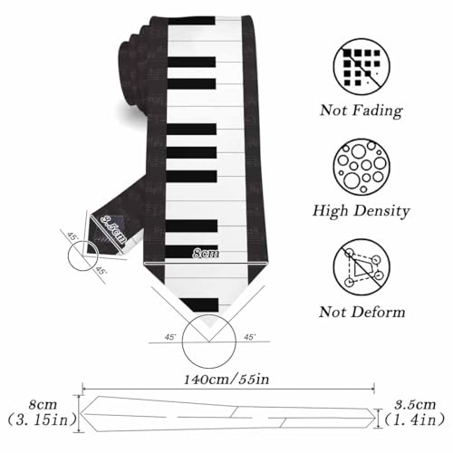 funny Ties for Men Business Novelty Men's Neckties for Festival Holiday Party Valentine's Day Wedding Christmas - color: Piano Keyboard