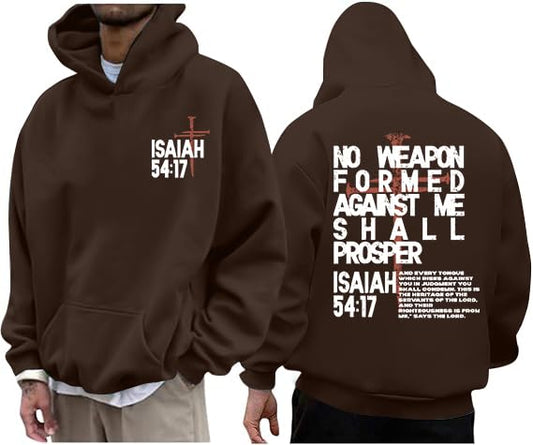 Christian Hoodies for Men Jesus Religious Faith Tops - color: Brown, size: XX-Large