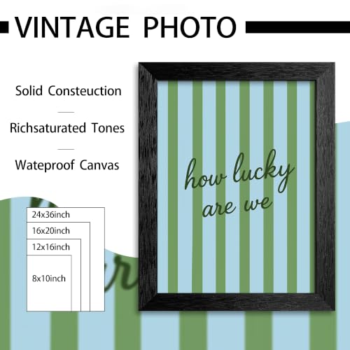 How Lucky Are Canvas Wall Art Script Poster 12x16in Black Framed Flat - color: style 02, size: 12"L x 16"W