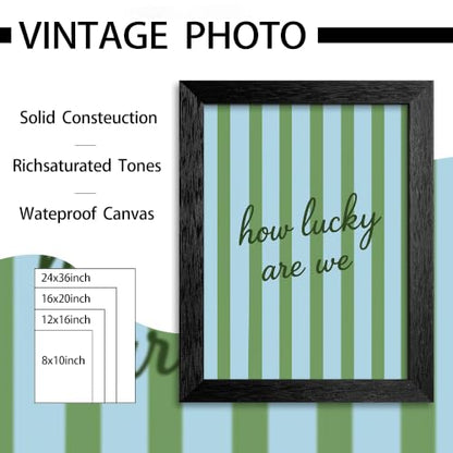 How Lucky Are Canvas Wall Art Script Poster 12x16in Black Framed Flat - color: style 02, size: 12"L x 16"W