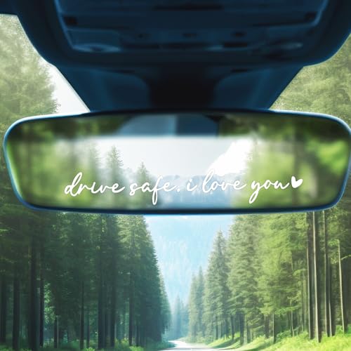 Drive Safe I Love You Mirror Stickers, 3Pcs Car Decals for Women(White) - color: White Drive Safe I Love You