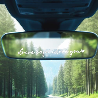 Drive Safe I Love You Mirror Stickers, 3Pcs Car Decals for Women(White) - color: White Drive Safe I Love You