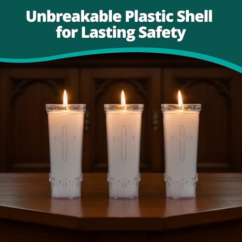 Concordia Supply 7-Day Sanctuary Candle, White, 8" x 3", Pack of 12