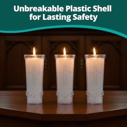 Concordia Supply 7-Day Sanctuary Candle, White, 8" x 3", Pack of 12