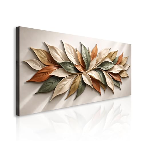 TAILORED CANVASES Earthtone Petals Canvas Print Botanical Wall Art, 48x24 - size: 24"L x 48"W