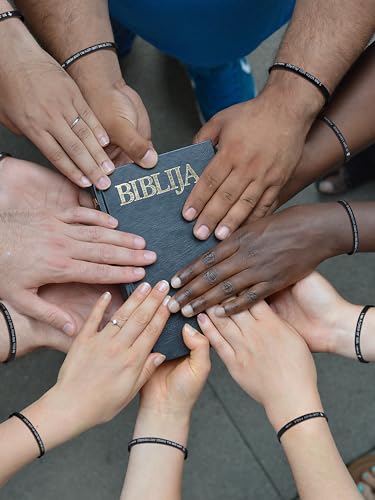 Sureio 15 Pcs Christian Bracelet Scripture Bible Verse Gift - color: Black, White