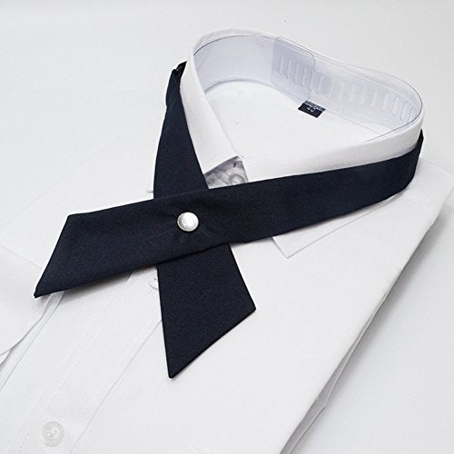 Tie for Men Women Adjustable Criss-Cross Bowtie School Uniform Pre Tied Bows for Girls Neck Tie Accessories bowtie03 - color: D Navy