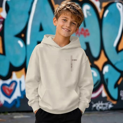 Boys Christian Jesus Hoodie Kids Faith Bible Verse Sweatshirt - color: Apricot, size: 5-6 Years