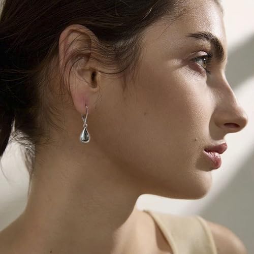14K Gold Earring Cross Waterdrop Butterfly Heart Knot Earrings for Women Gold Silver Cross Leverback Drop Gold Silver Teardrop Hoop Dangle Earring White Gold Dangle Drop Earring - color: Silver-Waterdrop Leverback Dangle Earring