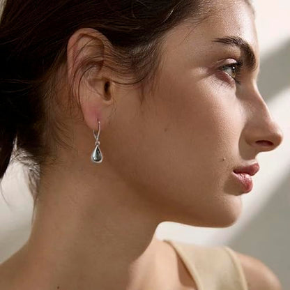 14K Gold Earring Cross Waterdrop Butterfly Heart Knot Earrings for Women Gold Silver Cross Leverback Drop Gold Silver Teardrop Hoop Dangle Earring White Gold Dangle Drop Earring - color: Silver-Waterdrop Leverback Dangle Earring