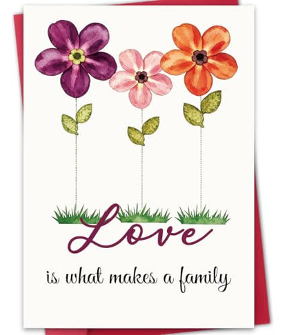 Adoption Day Card, Happy Adoption Day Card, Adoption Congratulations Card for Adoptive Parents, Family Greeting Card, Printed Message Inside, with Red Envelope and Gold Seal Sticker - color: BT-467
