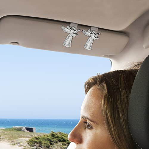8 Pieces Guardian Angel Religious Sun Visor Clips for Car Protect My Passengers Zinc Medal Bless Travel Safely Visor Clip Present for Women, Men, Mother, Father, Parent, Family, Friend, Driver