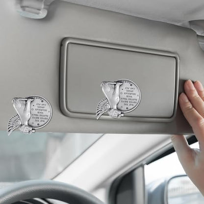 Shimeyao 2 Pcs Christian Guardian Dog Angel Visor Clip Car Visor Clip