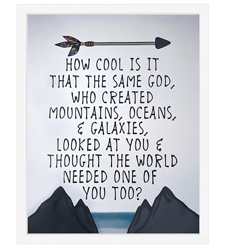 Christian Scripture Wall Art, Same God of Creation, 11x14 white framed - color: White, size: 14"L x 11"W