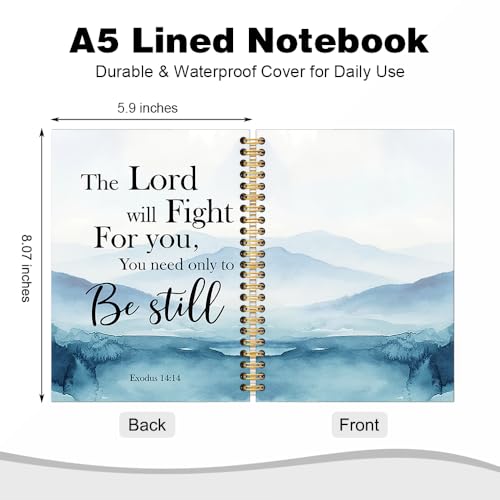 The Lord Will Fight for You You Need Only to Be Still Bible Verse Exodus 14:14 Spiral Notebook, Inspirational Mountain Journal, Christian Promotion Farewell Gifts for Women Men Coworkers Boss - style: The Lord