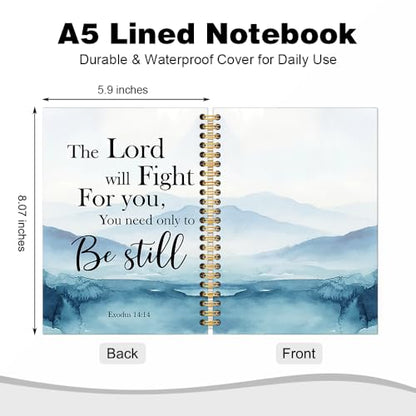 The Lord Will Fight for You You Need Only to Be Still Bible Verse Exodus 14:14 Spiral Notebook, Inspirational Mountain Journal, Christian Promotion Farewell Gifts for Women Men Coworkers Boss - style: The Lord