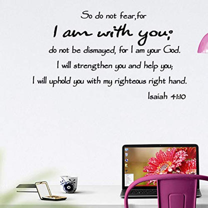 Amosfun Bible Verse Wall Decals so do Not Fear for I Am with You 41 10 Wall Art Sticker Removable Waterproof Decor for Bedroom Living Room Door Mirror 23.62 X 10.62 in