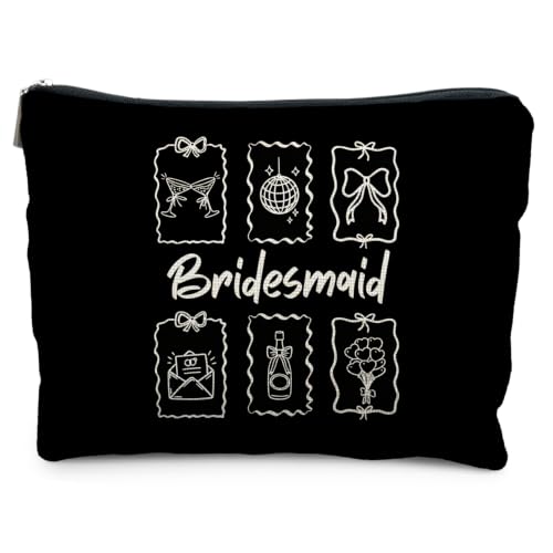 Bridesmaid Bridal Shower Gifts Canvas Makeup Bag for Women Bestie - color: bridesmaid 3
