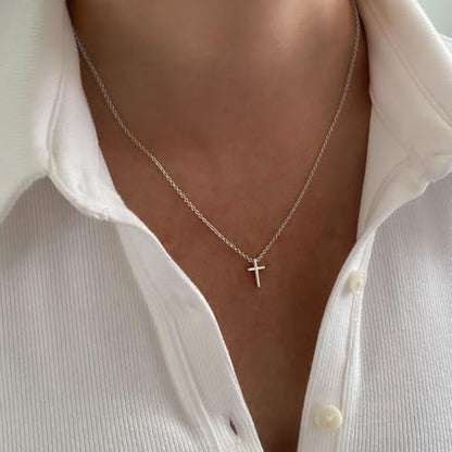 Cross Necklace for Women, Dainty Gold Necklace Tiny Cross Charm Necklace - color: Gold-Cross 1