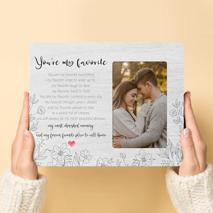 Soul Mates Picture Frame Gifts for Couple, Boyfriend Girlfriend Frame, You're My Favorite Gifts for Women Men Wooden Picture Frames. 4x6 inch Photo - color: Turquoise