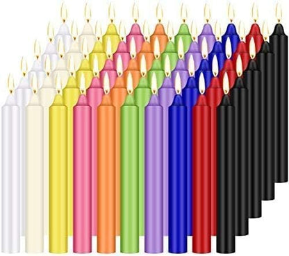 100 Pack 4 Inch Multicolor Taper Chime Candles - color: colours-4"100pcs